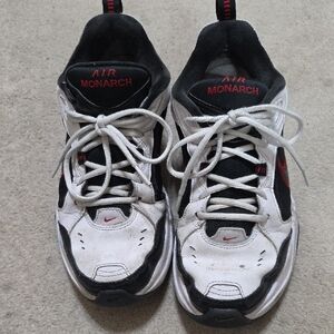 Nike Air Monarch IV Men's Athletic Shoes - Black, White, and Red